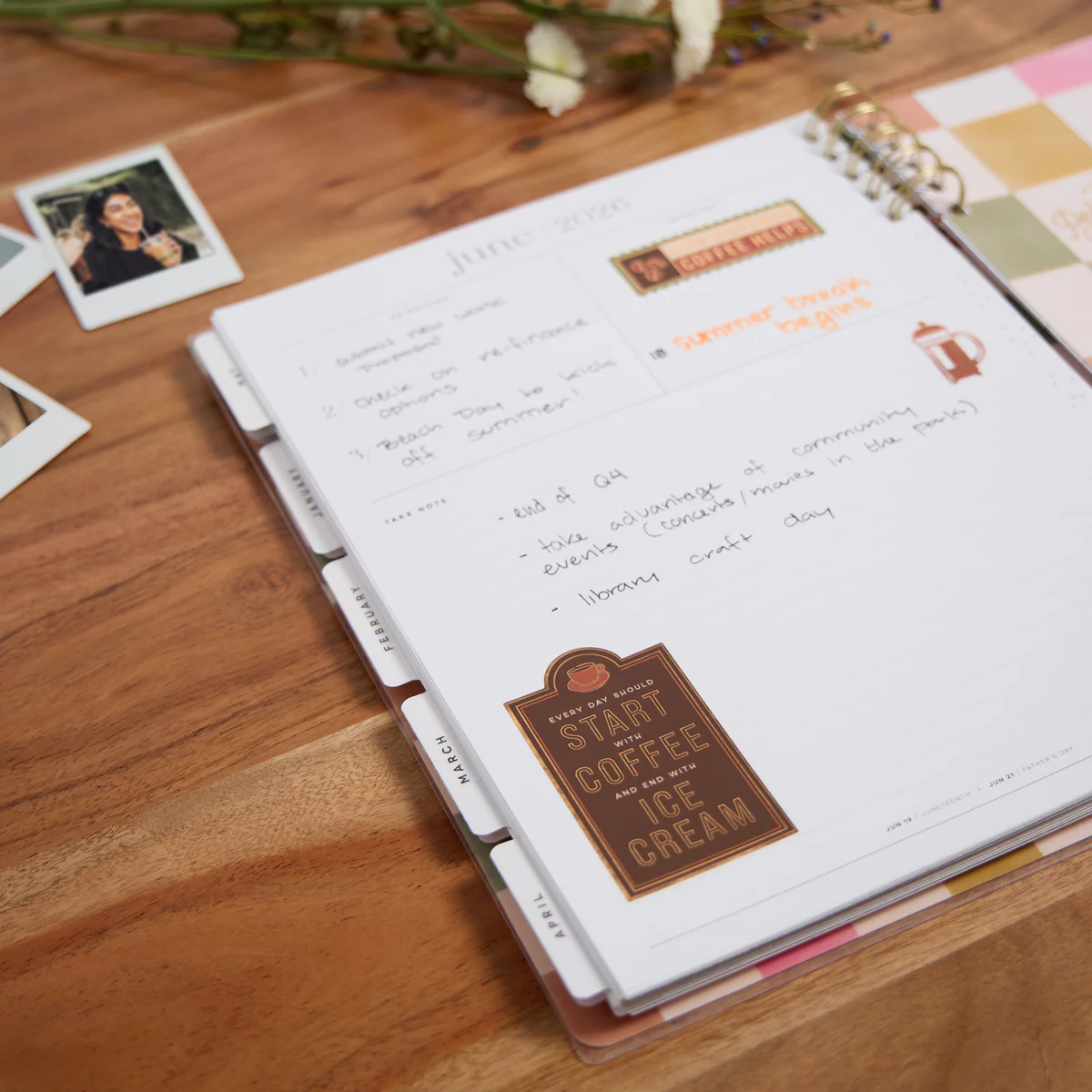 2025–2026 Cafécore Customizable Spiral Planner - Big Dashboard Layout - 12 Months - Image 6