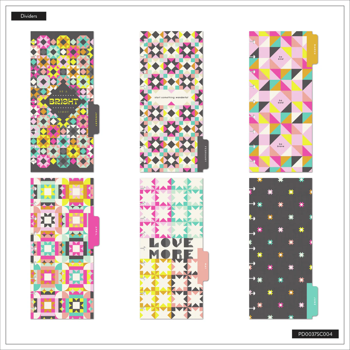 2025–2026 Happy Patchwork Customizable Planner - Skinny Classic Horizontal Layout - 12 Months - Image 12