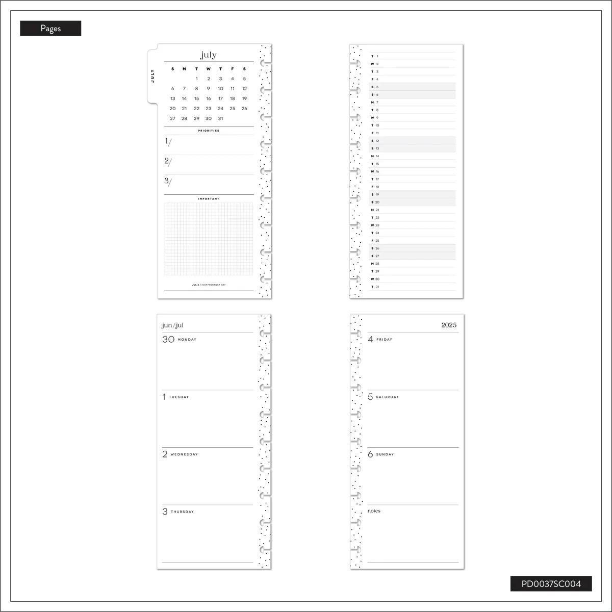 2025–2026 Happy Patchwork Customizable Planner - Skinny Classic Horizontal Layout - 12 Months - Image 13