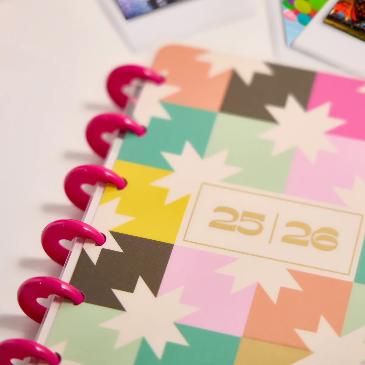 2025–2026 Happy Patchwork Customizable Planner - Skinny Classic Horizontal Layout - 12 Months - Image 4
