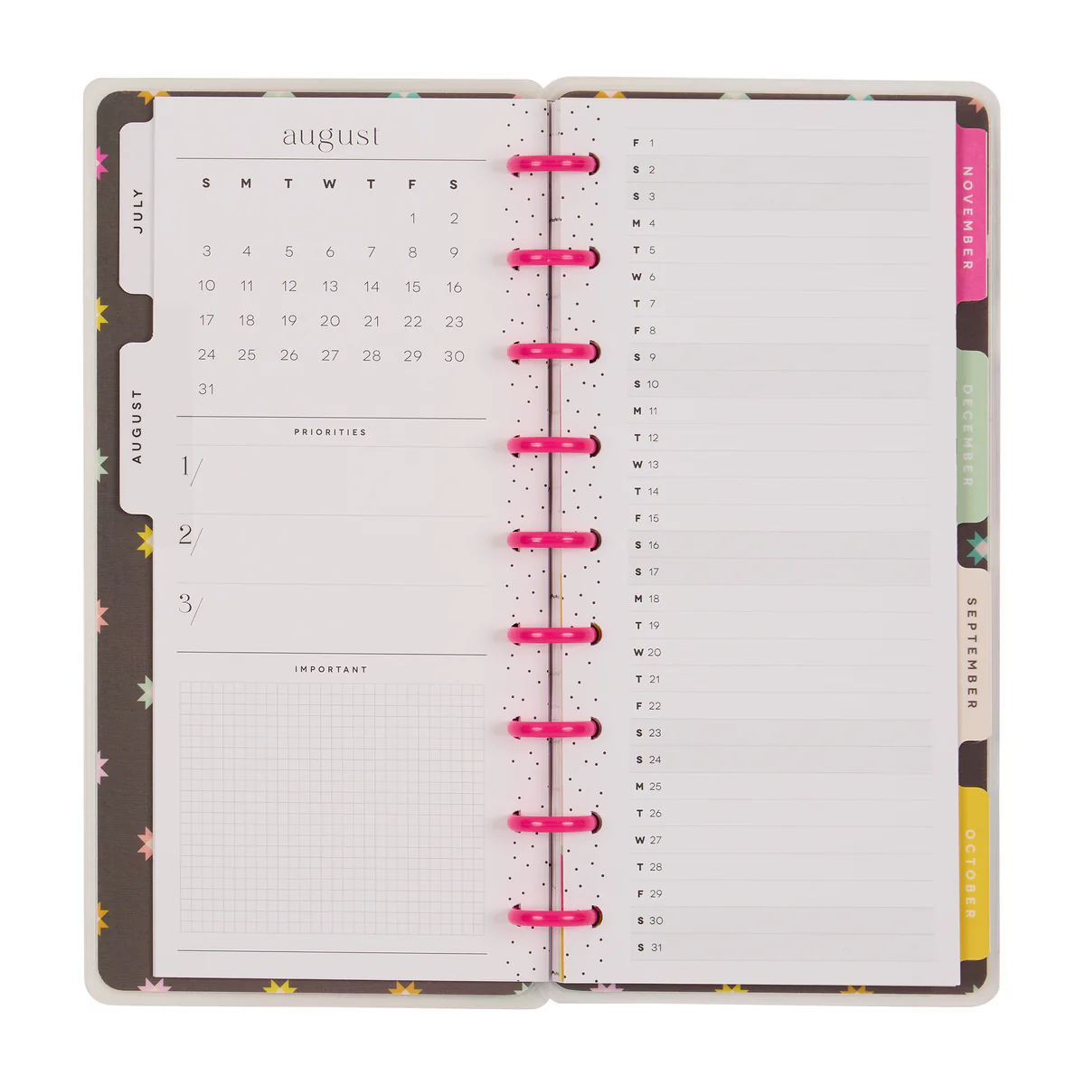 2025–2026 Happy Patchwork Customizable Planner - Skinny Classic Horizontal Layout - 12 Months - Image 9