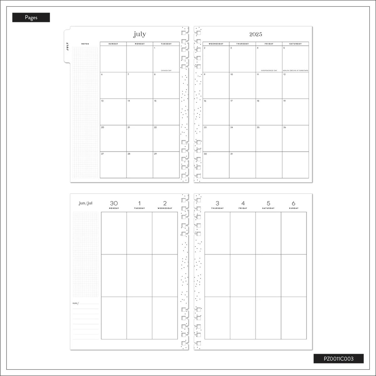 2025–2026 In the Moment Customizable Spiral Planner - Classic Vertical Layout - 12 Months - Image 15