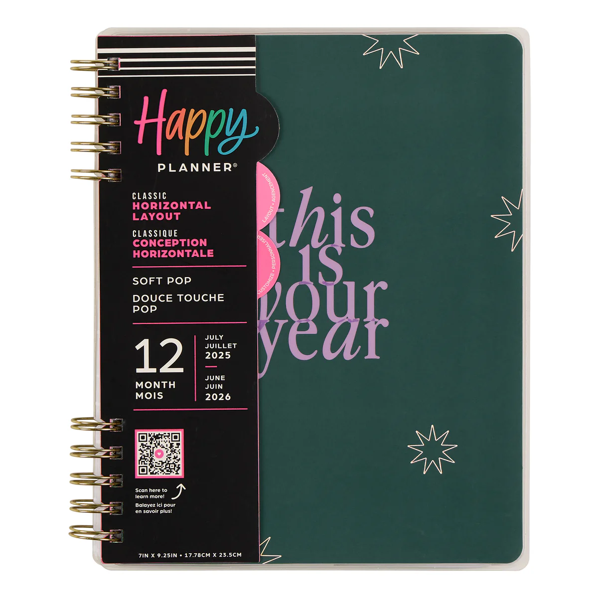 2025–2026 Soft Pop Customizable Spiral Planner - Classic Horizontal Layout - 12 Months - Image 15