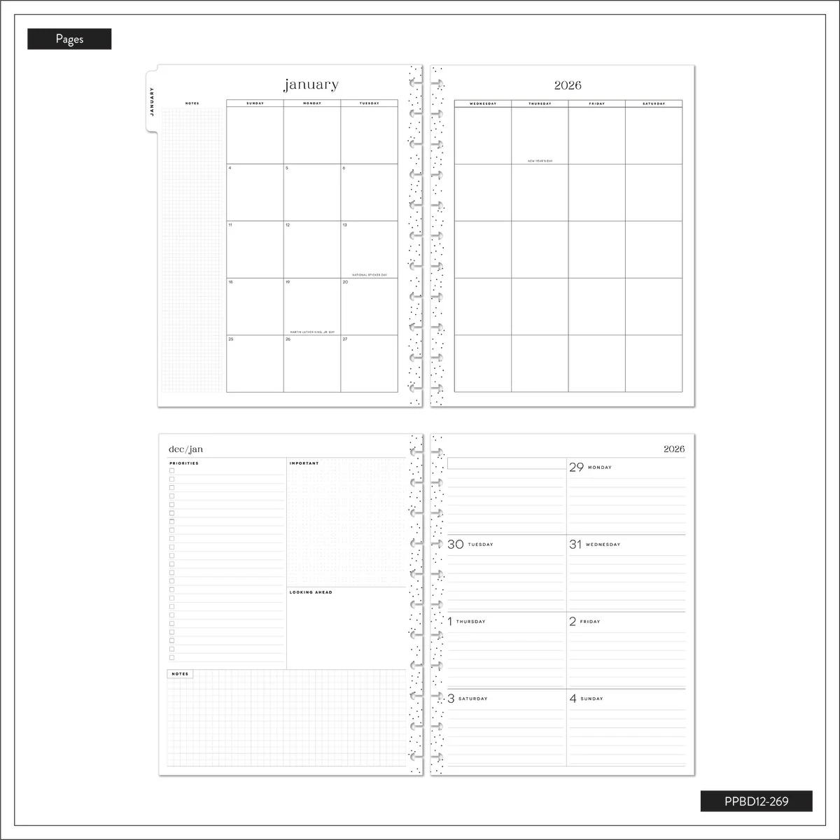 2026 Heritage Charm Customizable Planner - Big Dashboard Layout - 12 Months - Image 18