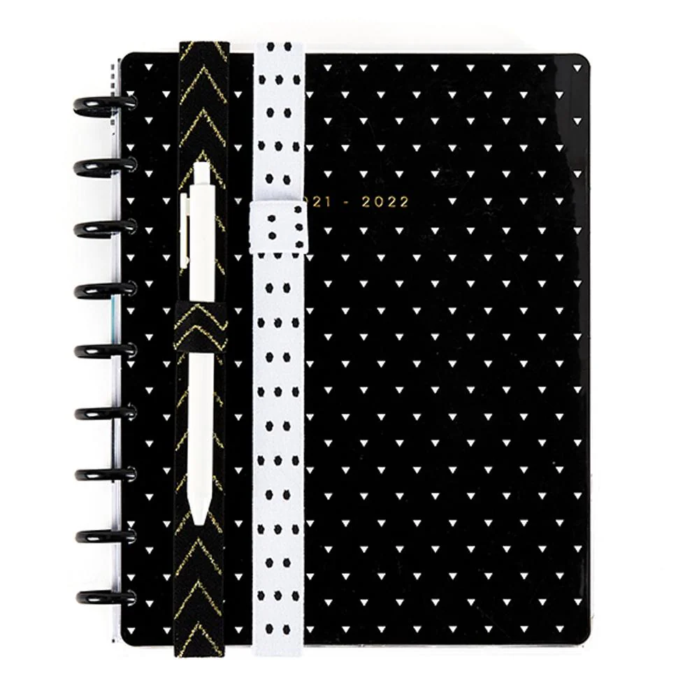 Black & White Elastic Band Pen Holder - 2 Pack