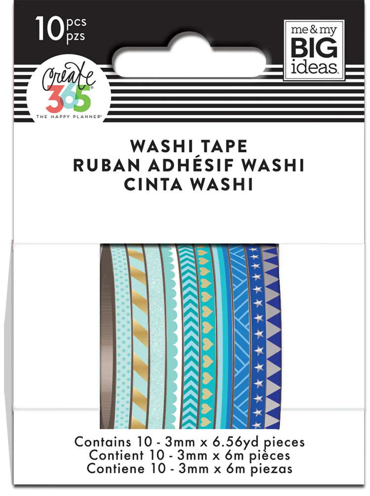 Blue Hues Skinny Washi Tape