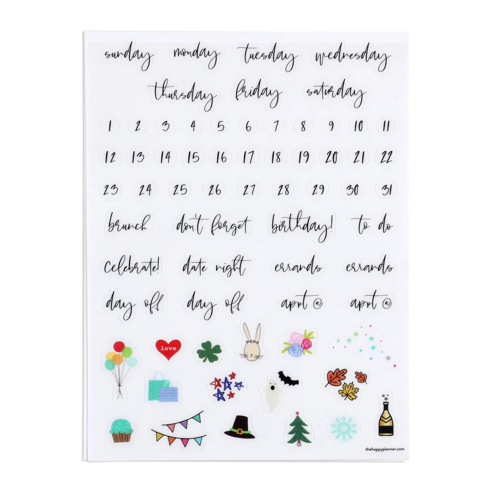 Dry Erase Decals - Seasonal Script