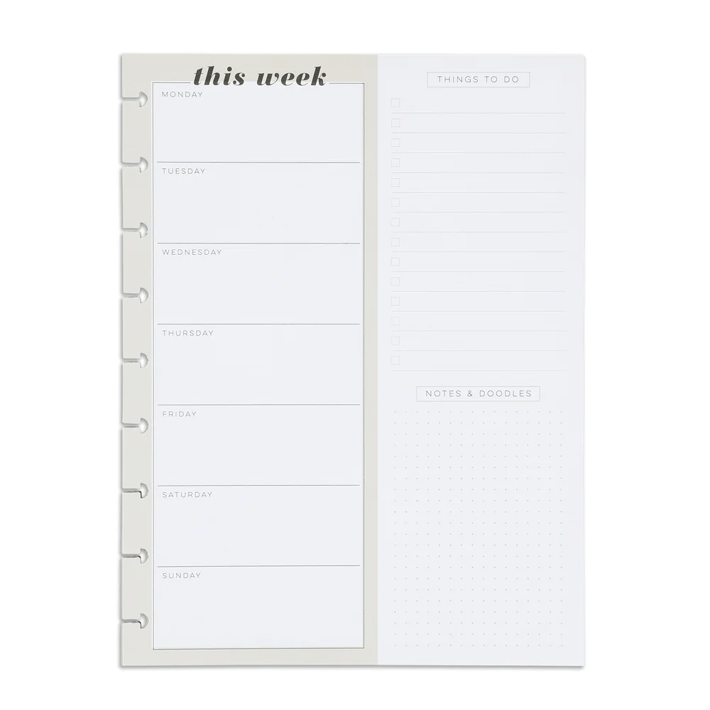 Perfect Plans Weekly Priorities Classic Filler Paper - 40 Sheets