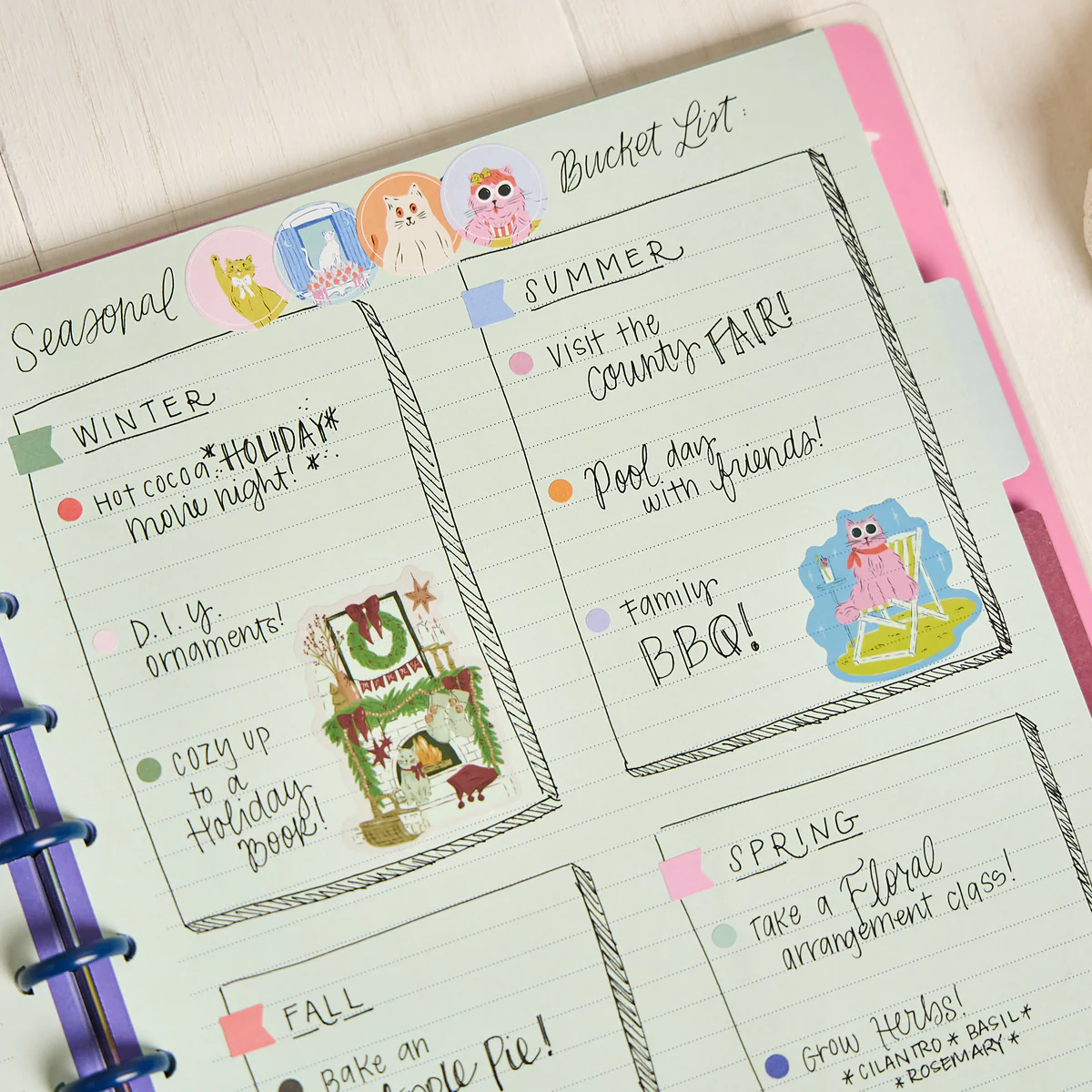 Purrfect Seasonal Cats - Dotted Lined Big Notebook - 60 Sheets - Image 20