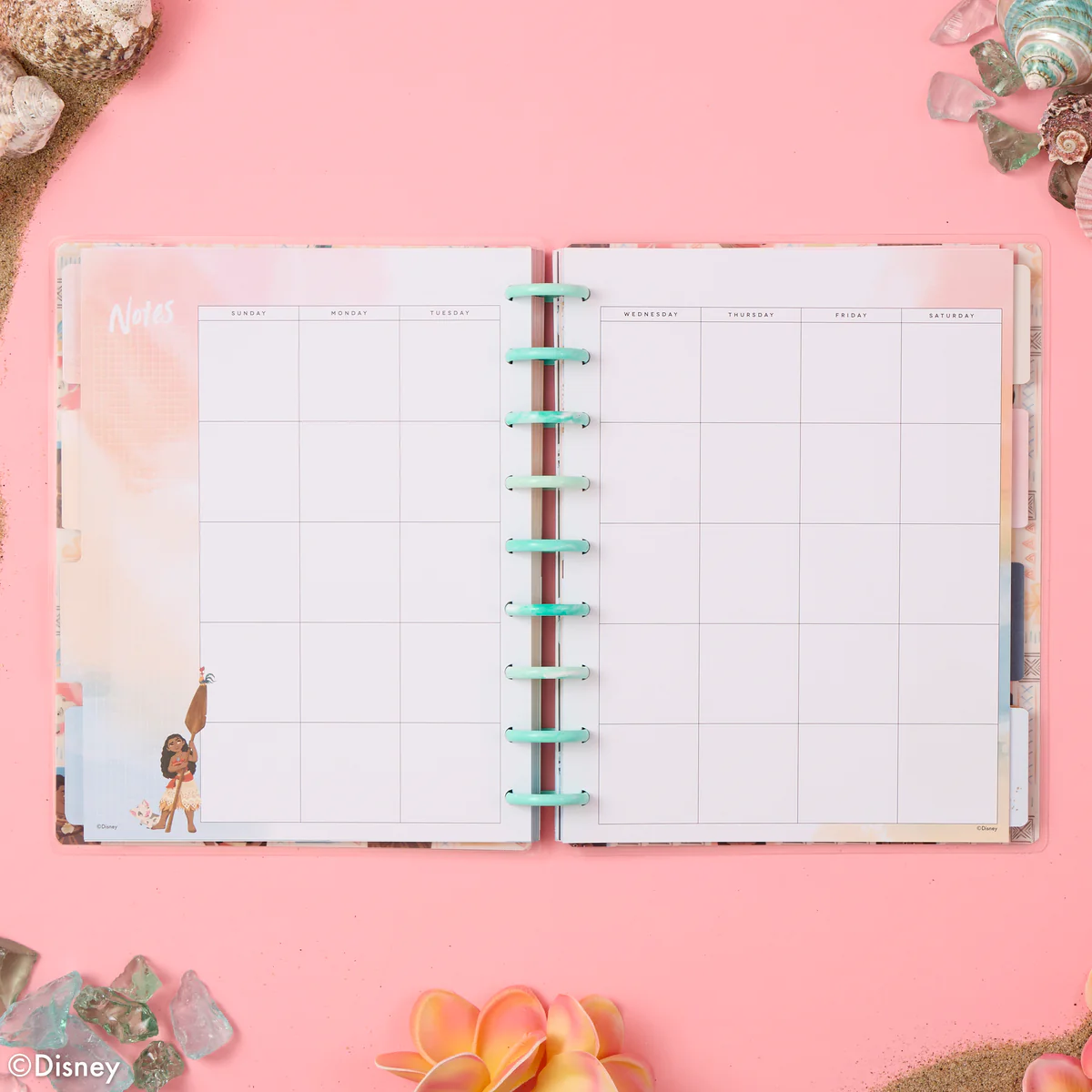 Undated Disney Moana Customizable Planner - Classic Vertical Layout - 12 Months - Image 2