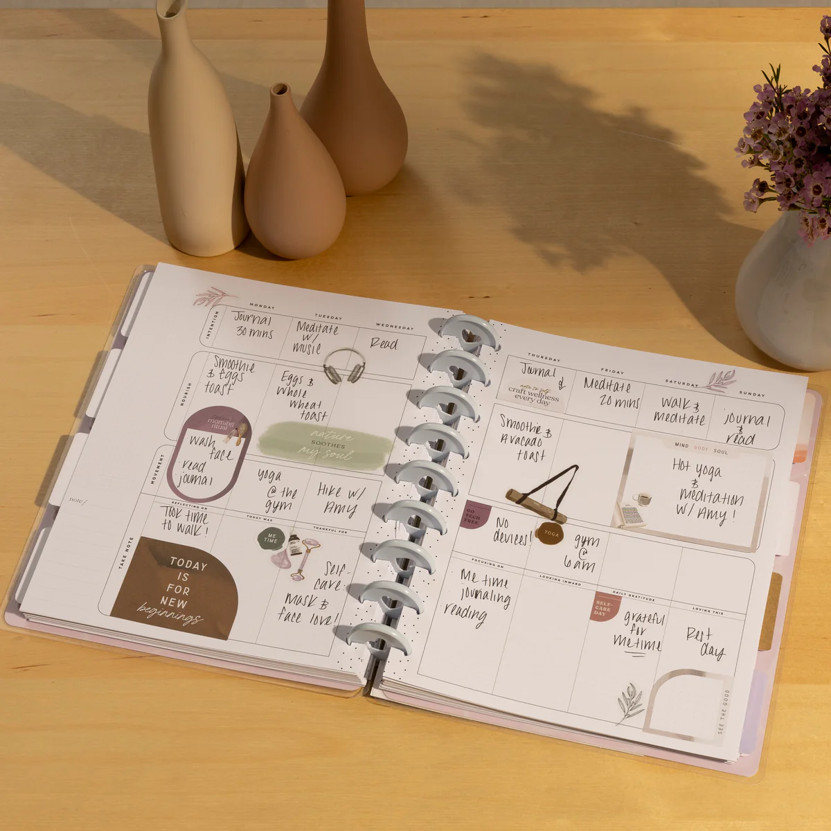 Undated Radiant Soul Customizable Wellness Planner - Classic Wellness Layout - 12 Months - Image 2