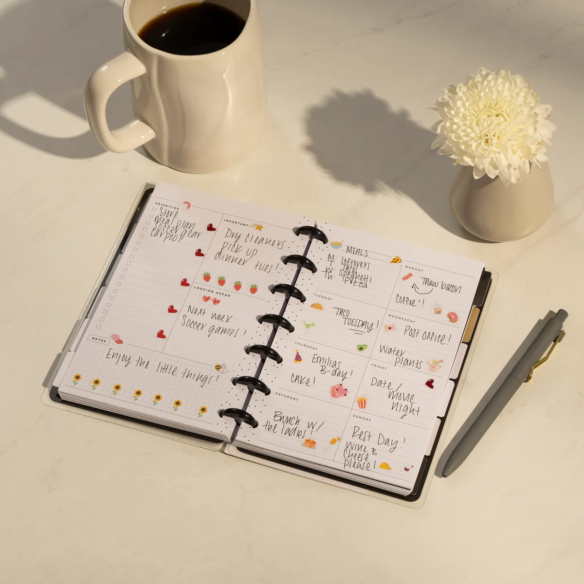 Undated Sweet & Simple Customizable Planner - Mini Dashboard Layout - 12 Months - Image 2